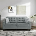 thumbnail image 3 of Lexicon Lantana Microfiber 2-Piece Upholstered Sofa Set in Gray, 3 of 12