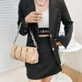 thumbnail image 4 of POINTERTECK Retro Women Pure Color Pleated Underarm Bag PU Leather Thick Chain Shoulder Bags, 4 of 9
