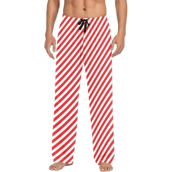 Top-kevin Men's Pajama Pants Christmas Cotton Pajama Bottoms Winter Soft Lounge PJ Pants