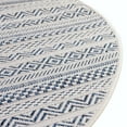 thumbnail image 6 of Unique Loom Outdoor Striped Collection Area Rug - Maia (5' 3" Round Light Blue/Ivory), 6 of 11