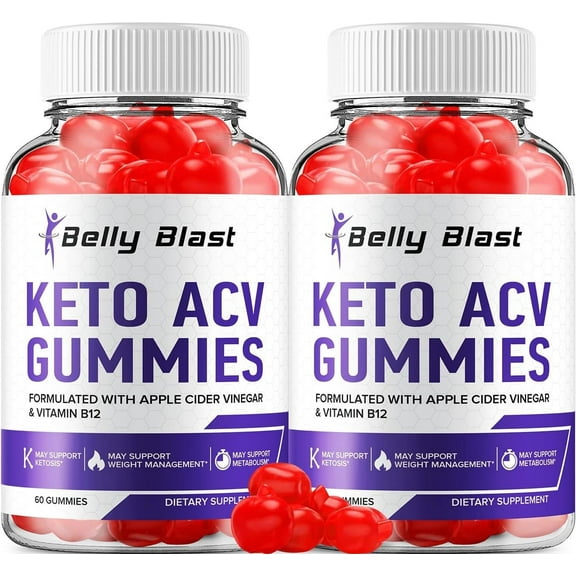 2 Pack Belly Blast Keto ACV Gummies - Official - Keto Belly Blast ACV Advanced Formula Plus Apple Cider Vinegar Dietary Supplement B12 Beet Root Juice Men Women 120 Gummies