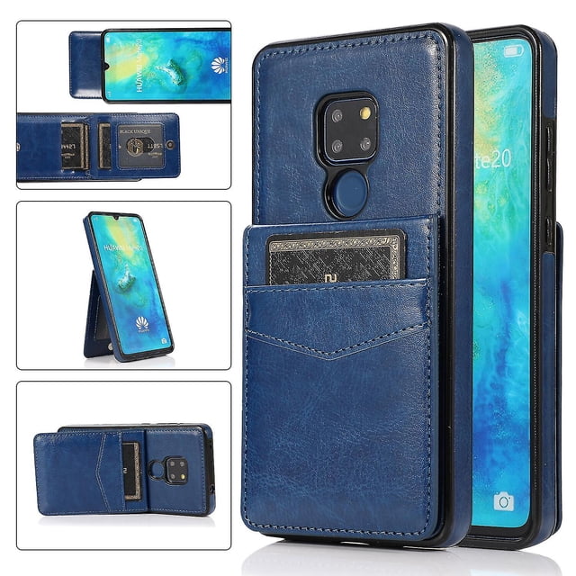 Funda de piel sintética estilo empresarial para Huawei Mate 20 con tarjetero, función billetera, función de soporte vertical, protección contra caídas, duradera.
