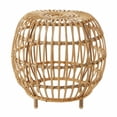 thumbnail image 3 of Auto Beyond Side Table-Bohemian Faux Rattan Weave Accent Table for Indoor Outdoor Use, Handcrafted Round Side Table for Living Room, Patio, Garden,Brown, 3 of 6