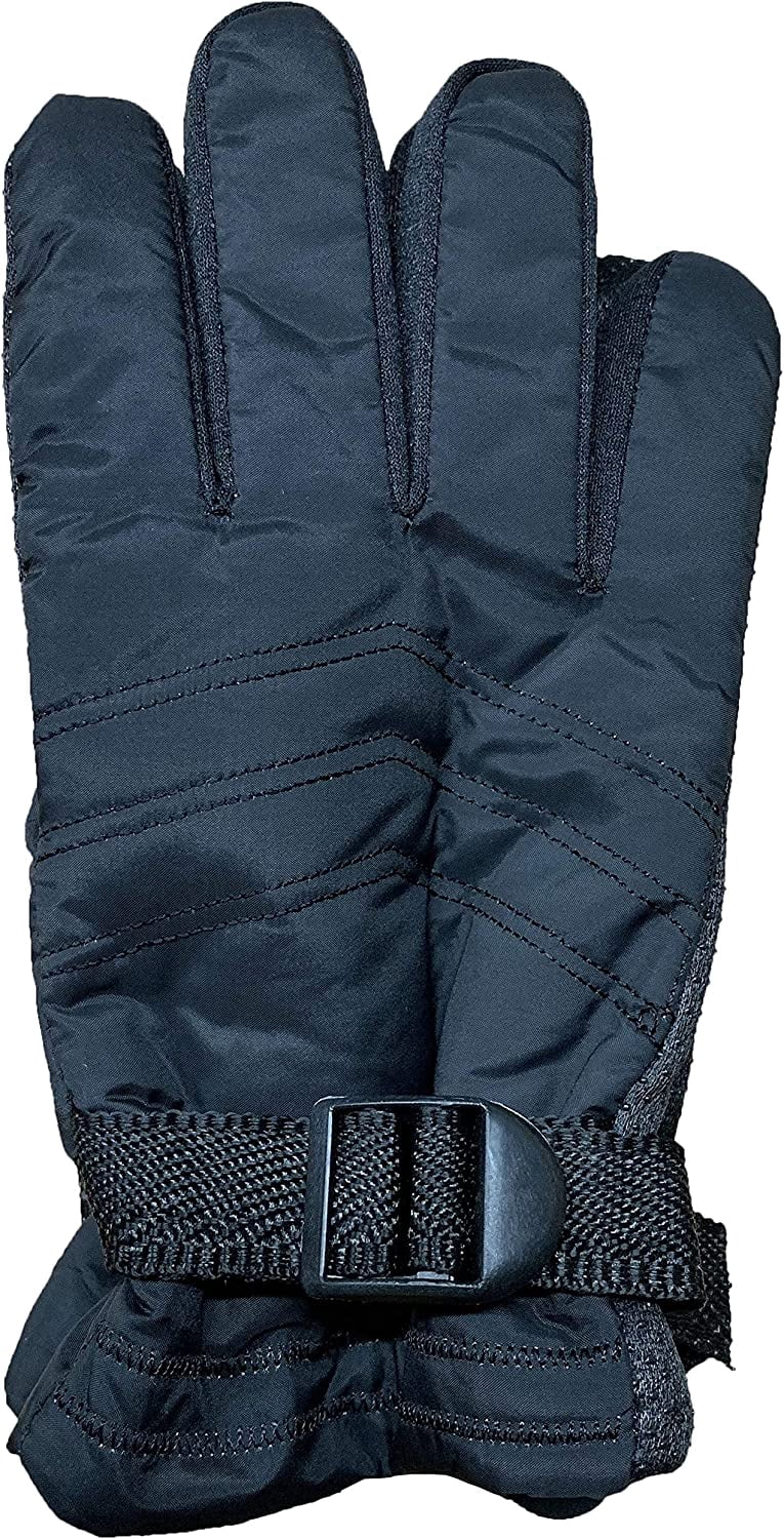 SOCKS'NBULK Winter Ski Gloves Fleece Lined Adjustable Strap Water Resistant For Men, Women, Kids