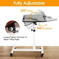 thumbnail image 3 of Zorpupoa Iron Portable Rolling Laptop Table, Overbed Table with Wheels, Adjustable Height Tilting Angle, Wooden, 3 of 14