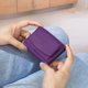 thumbnail image 4 of CHAO Carteras pequeñas para mujer, tarjetero pequeño de tres pliegues con bolsillo para monedas plegable, color morado, 4 of 5