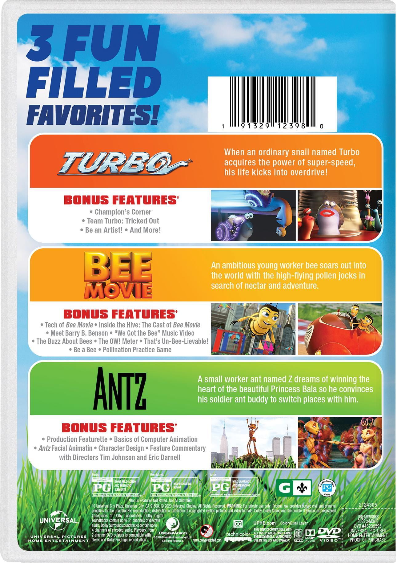 DreamWorks 3-Movie Collection (Turbo / Bee Movie / Antz) [DVD
