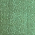 thumbnail image 1 of Ahgly Company Machine Washable Indoor Square Abstract Turquoise Blue Modern Area Rugs, 7' Square, 1 of 4
