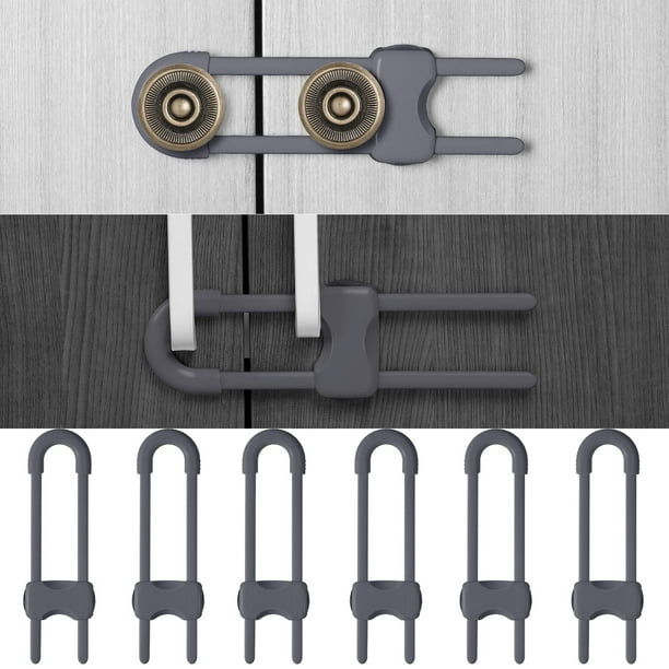 6 Packs Sliding Locks,Baby Proofing UShaped Child Safety