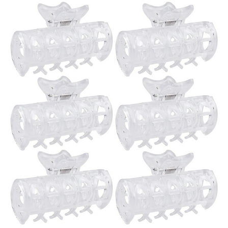 Niceauty 6Pcs Hair Rollers with Clips Hair Curler Claw Clips Transparent for Home Use