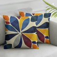 nygtbtfer Navy Blue Yellow Grey Gray Pillow Covers Geometric Art Flower