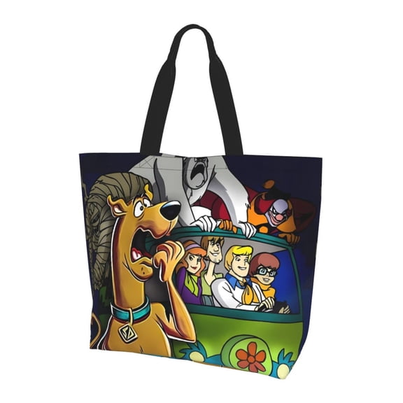 Saiise Scooby-Doo Print Tote Bags for Women Travel Reusable Grocery Shopping Shoulder Handbag Go-to Everyday Bag for Work