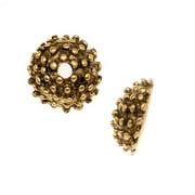Nunn Design Antiqued 24K Gold Plated Urchin Bead Cap 11.5mm (2)