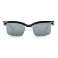 thumbnail image 3 of Aerodynamic Streamline Plastic Half Rim Rimless Rectangle Fashion Sunglasses Black - Silver Mirror, 3 of 8