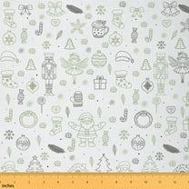 Homewish Cute Xmas Tree Fabric by the Yard 1 Yard for Kid, Nutcracker Princess Room Decor Fabric by the Yard, Green Cartoon Christmas Sewing Fabric, Breathable Home Decor