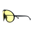 thumbnail image 6 of Super Oversized Curved Top Shield Racer Plastic Fashion Sunglasses Black - Yellow, 6 of 8