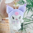 thumbnail image 2 of Charm de mochila de peluche Sanrio, Kuromi morado, 1 pieza, 14 cm, muñeco de peluche de anime, regalo navideño, regalo de cumpleaños., 2 of 3