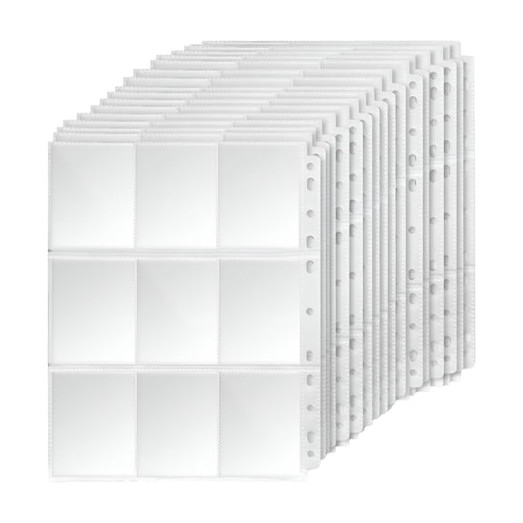 CCOCC 360/225 Pockets Double-Sided Trading Card Pages Sleeves 9-Pocket Clear Game Card Protectors for Kpop Photocard Baseball Cards & More Fit 3 Ring Binder