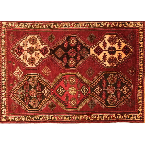 Ahgly Company Indoor Rectangle Persian Orange Traditional Area Rugs, 7' x 10'