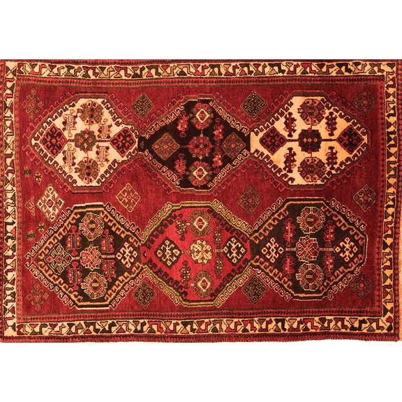 Ahgly Company Indoor Rectangle Persian Orange Traditional Area Rugs, 5' x 7'