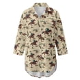 thumbnail image 4 of Xoenoiee Cowboy Horse Cactus Leaves Print Women's Swimsuit Cover Up Summer Beachwear Button Down Shirt Bikini Bathing Suit Beach Coverup Mini Dresses, 3XL, 4 of 7