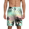 thumbnail image 1 of Balery Tropical Summer Palm Pantalones cortos de pijama de punto de algodón para hombre con cinturilla y bolsillos-4X-Large, 1 of 6