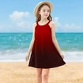 thumbnail image 2 of Milgrthf Robe Débardeur Dégradée pour Filles Été Sans Manches Fluide Plage Robes Ligne A Smockée Évasée Midi Robe d'Été Rouge 4 Ans, 2 of 9
