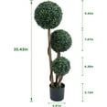 thumbnail image 2 of Accreate Artificial Topiary Ball Tree Indoor and Outdoor, 35 Inch Faux Boxwood Plants Topiary Triple Ball Tree Milan Grass Ball Trees for Porch or Garden Home Decor, 2 of 8