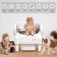 thumbnail image 4 of Self Cleaning Litter Box,Open Top Automatic Litter Box with App Control for Multiple Cats, Safety Sensors Protection, Odor Control Includes 2 roll Liners,Large Waste Bin, Cream White, 4 of 6