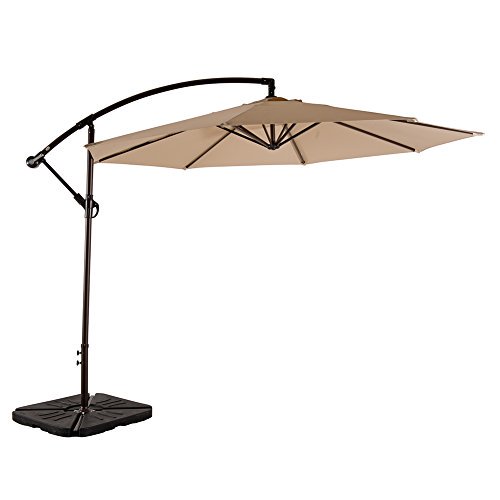 Amt Adjustable Offset Cantilever Hanging 10 Patio Umbrella With Cross Base An Walmart Com Walmart Com