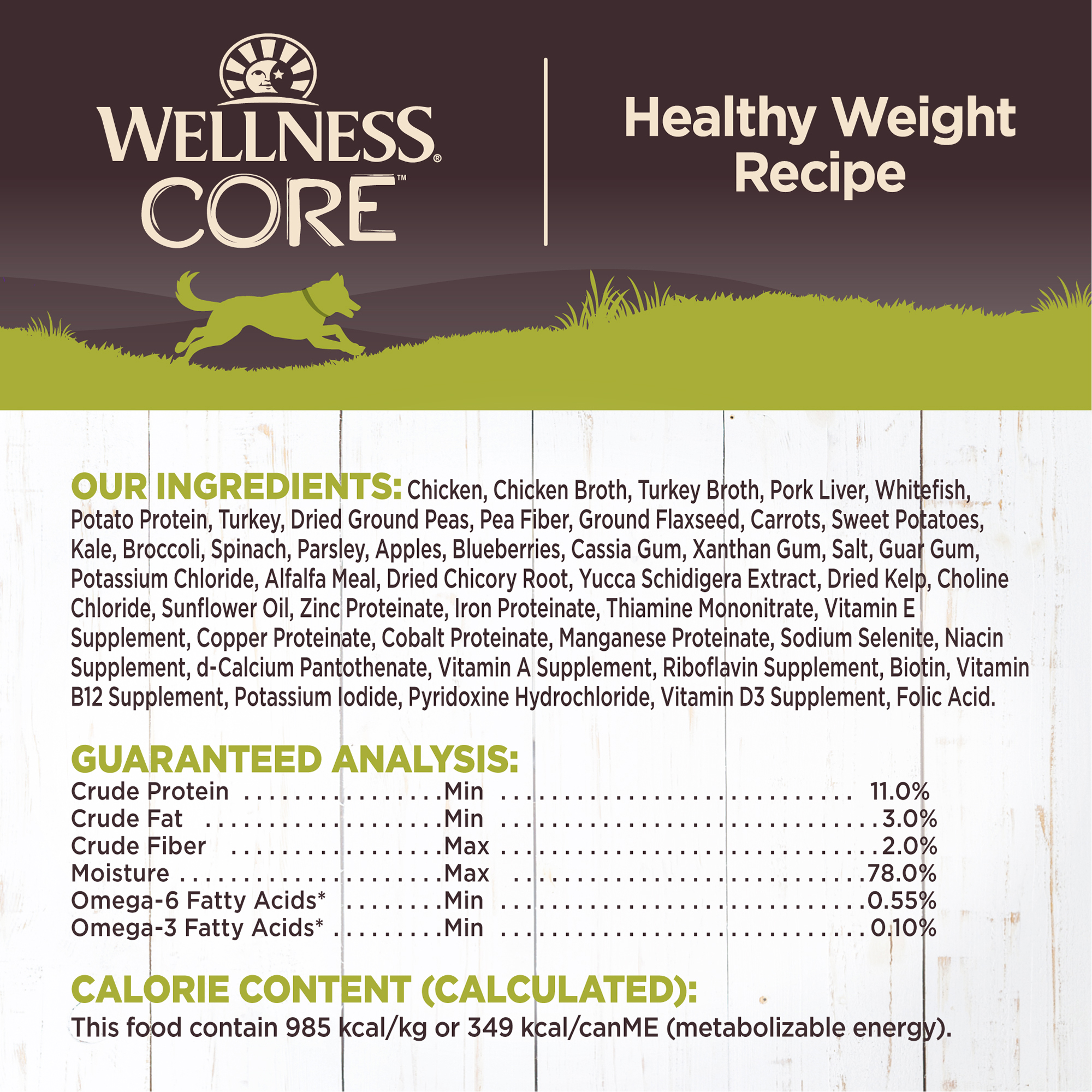 Wellness CORE Natural Wet Grain Free Canned Weight Management Dog Food, 12.5-Ounce Can (Pack of 12) - image 5 of 7