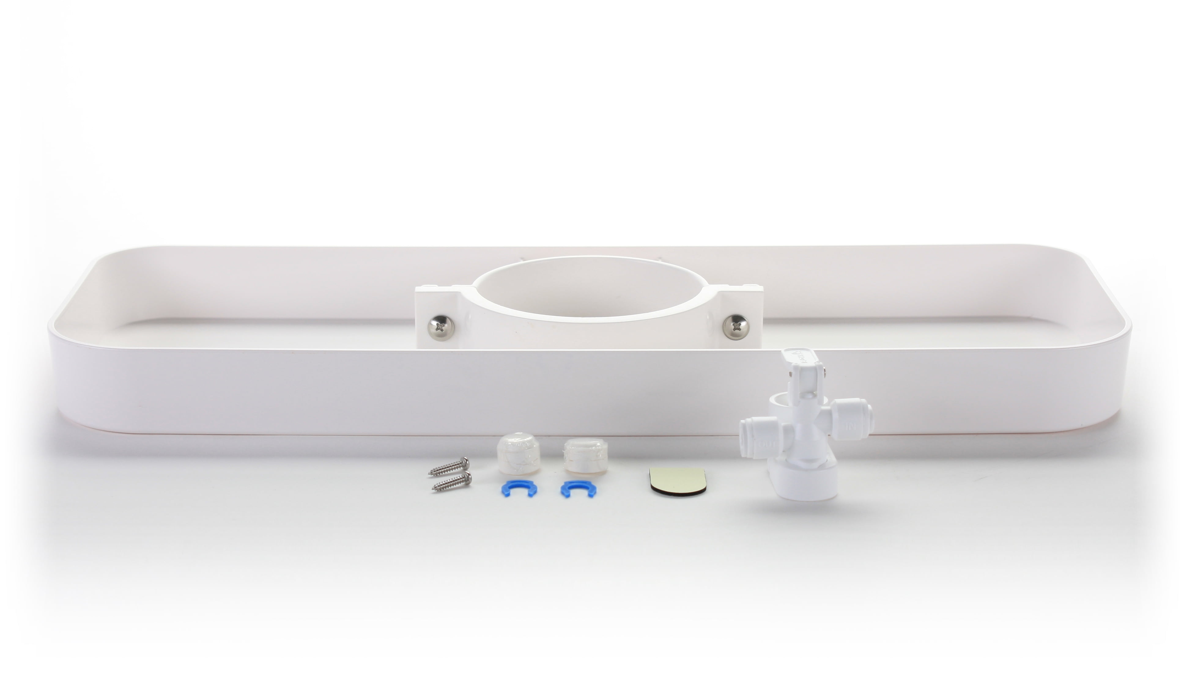 Hydronix FLK-Kit Undersink RO Reverse Osmosis Filtration System Water Leak Detector Safety Valve Kit with Tray