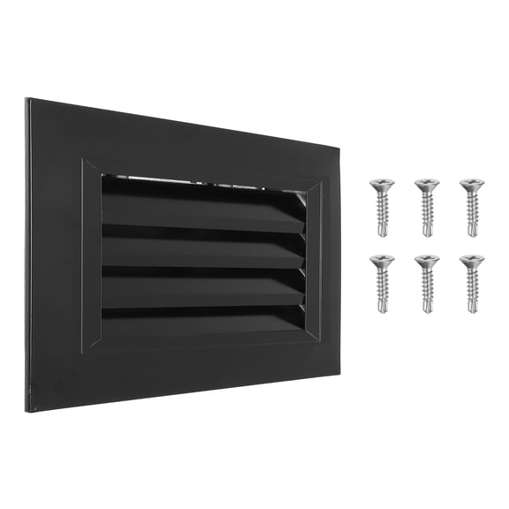 Uxcell 8x16 Inch Gable Vent, 1PCS Aluminum Alloy Wall Shed Vents with Strainer, Black