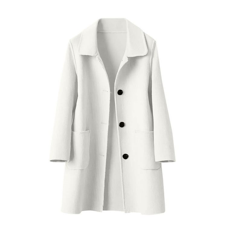 Generic Girls Wool Dress Coats Single Breasted Fall Winter Notch Lapel Long Trench Coats Warm Outwear with Pockets Generic Girls Wool Dress Coats Single Breasted Fall Winter Notch Lapel Long Trench Coats Warm Outwear with Pockets