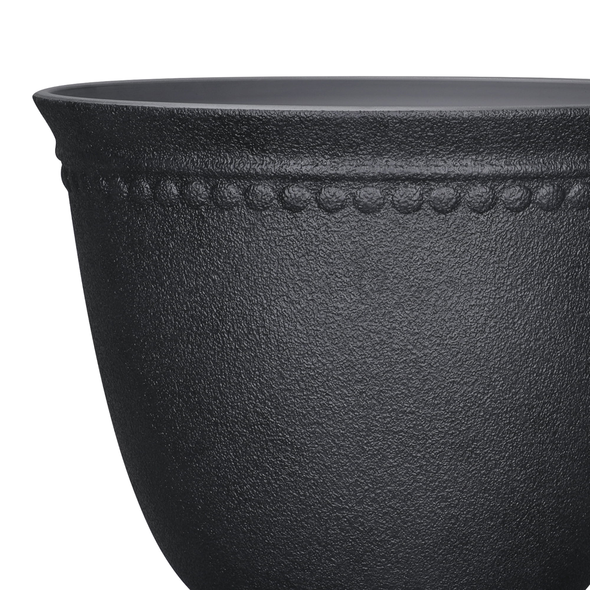 My Texas House 18-Inch Black Asti Recycled Resin Planter