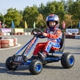 thumbnail image 4 of Gymax Kart à Pédales pour Enfants à 4 Roues avec Embrayage et Frein à Main Roues Multi-Terrain Bleu Marine Bleu, 4 of 10