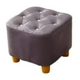 thumbnail image 2 of Reposapiés pequeño portátil con asiento acolchado y taburete otomano estable, taburete cuadrado para pies Púrpura, 2 of 9