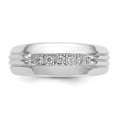 thumbnail image 4 of 14K White Gold Ring Band Men's Diamond Round, Size 5, 4 of 5