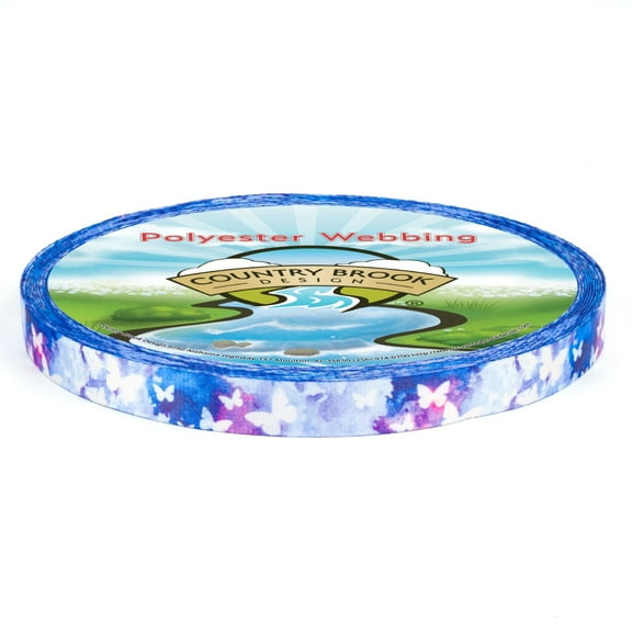 Country Brook Design® 1/2 inch Watercolor Butterflies Photo Quality Polyester, 50 Yards