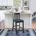 thumbnail image 6 of Linon Nataly 24" Mid Back Indoor Mission Back Counter Stool, Black/Black Faux Leather, 6 of 18