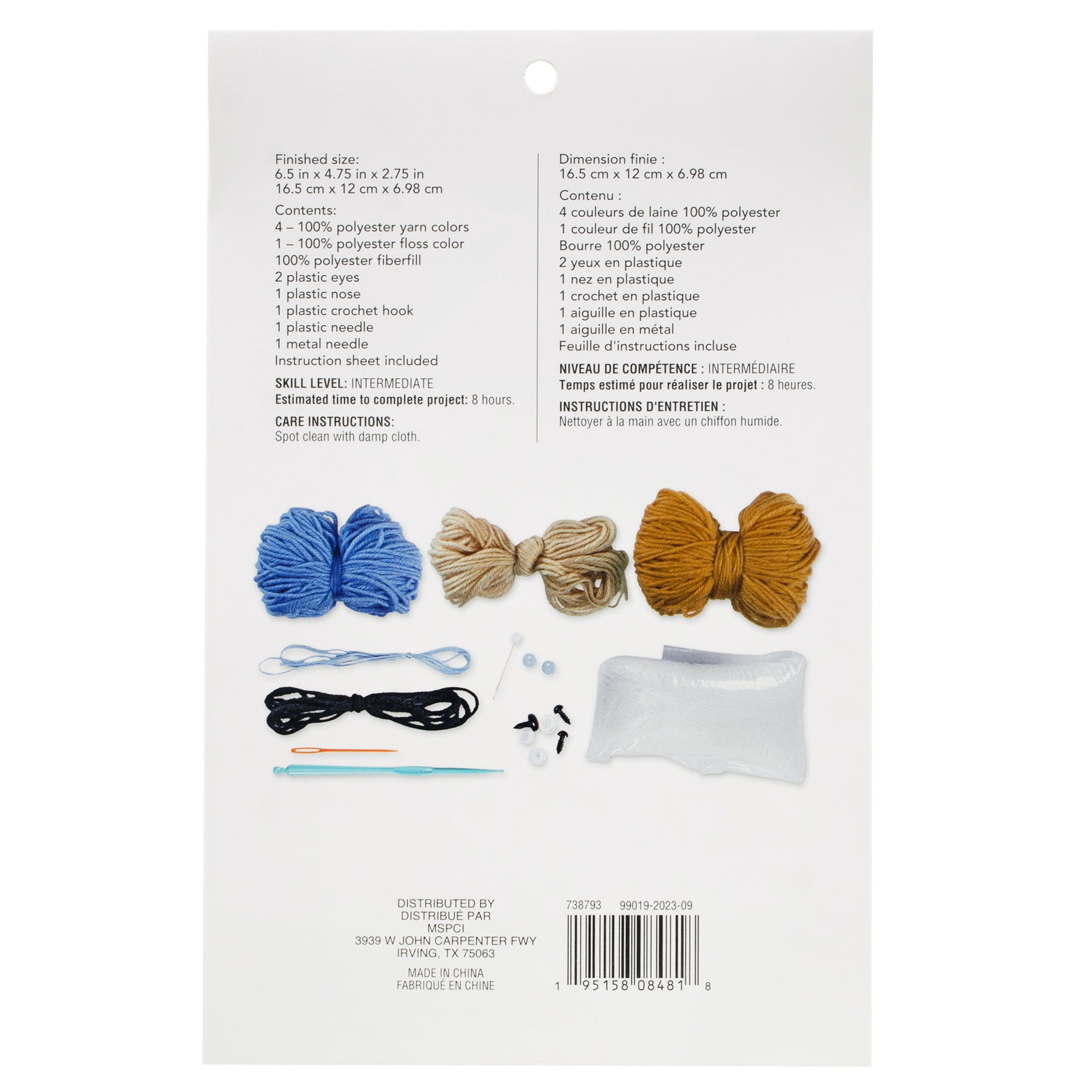 Intermediate Bear Amigurumi Crochet Kit by Loops & Threads – DIY Stuffed Animal Craft Set with Yarn - Fiberfill - Hook & Instructions - Intermediate Skill Level - Makes 6.5" Plush - 6 Pack