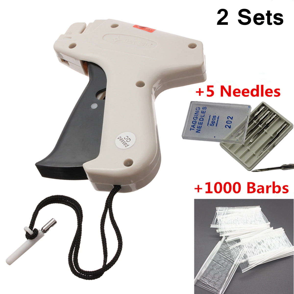 2 Set Clothes Garment Price Label Tagging Tags Machine+1000 Barbs+5