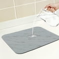 thumbnail image 3 of Diatomaceous Stone Dish Drying Mat with Texture, Quick Dry Dish Drying Mats for Kitchen Counter, Dishes, Cups, and Utensils Gray 15.7*11.8 inch, 3 of 7