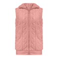 thumbnail image 4 of WTOBBY Women's Fashionable Plaid Comfortable Fleece Cardigan Vest Stand Collar Sleeveless Women's Jacket, Lightweight Layering Piece with Chic and Modern Design,Pink 2XL, 4 of 6