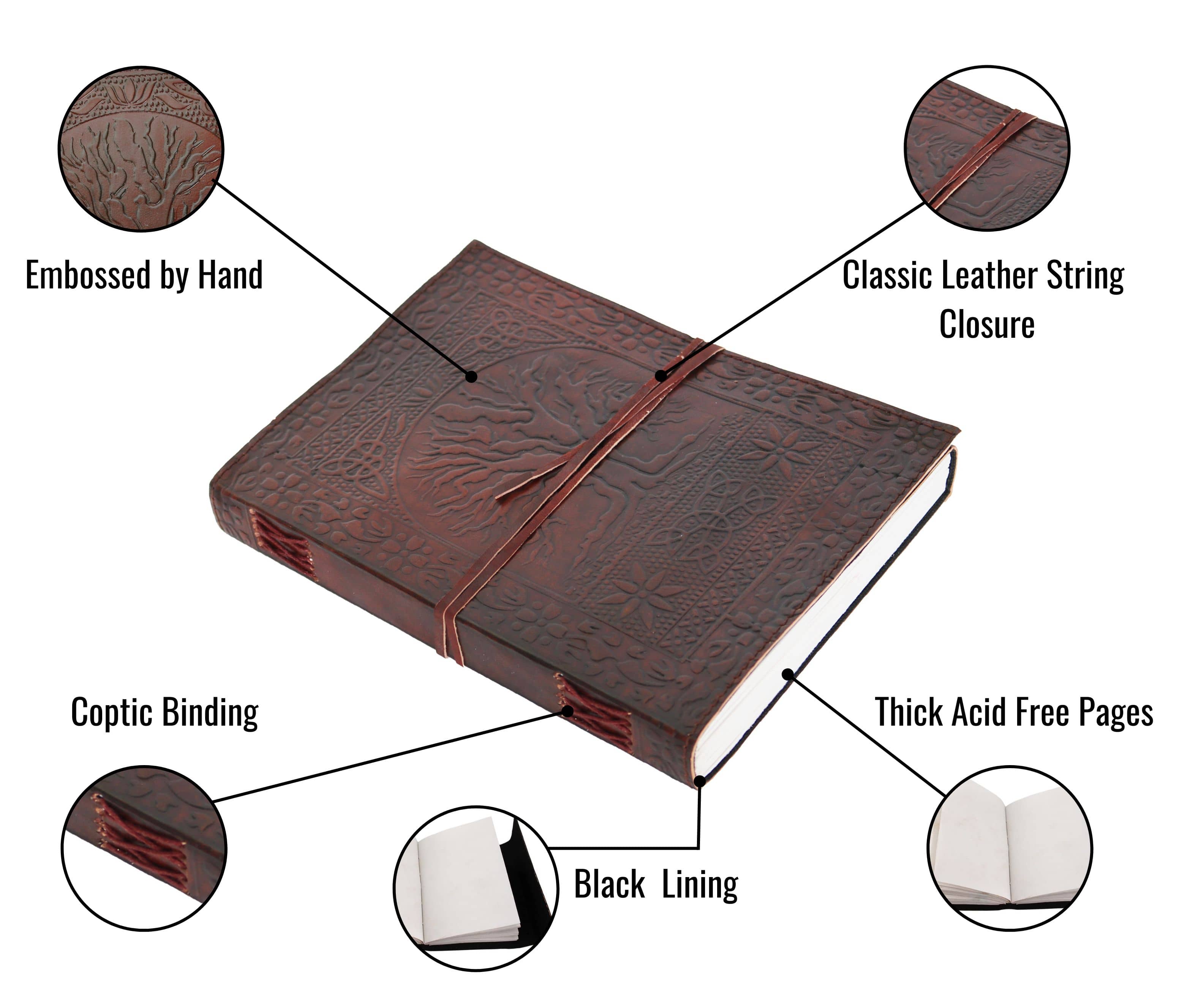 Jaald A5 Leather Journal Tree of Life Blank Notebook Travel Diary Sketchbook Christmas Gifts for Artists Handmade Writing Pad Book of Shadows