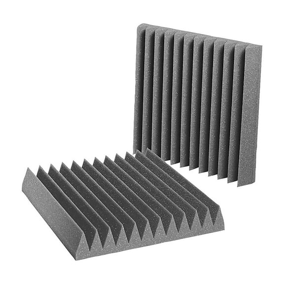 Acoustic Foam, 1.1 NRC, Foam, 24 in W, 24 in L, 4 in Thick, Gray, 6 PK