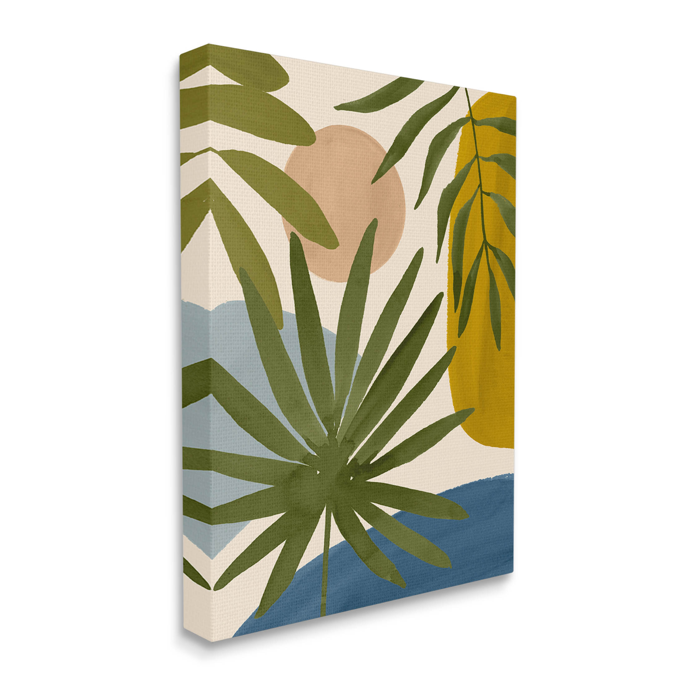 Stupell Industries Various Palm Leaves Geometric Graphic Art Gallery Wrapped Canvas Print Wall Art, Design by Victoria Barnes