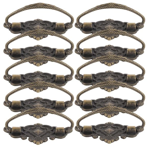 FELTECHELECTR 10-Pack Vintage Multi-Color Dresser Drawer Pull Handles for Wardrobe Cabinet Furniture Hardware