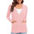 thumbnail image 4 of Urban CoCo Women's Button Down Lightweight Knit Cardigan Sweater with Pockets, 4 of 7