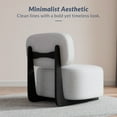 thumbnail image 4 of BELLEZE Modern Sherpa Accent Chair with Rubber Wood Base, Upholstered Bouclé Lounge Chair, Low-Profile Single Sofa Chair with Flat Backrest, Cozy Living Room or Bedroom Chair, White, 4 of 7